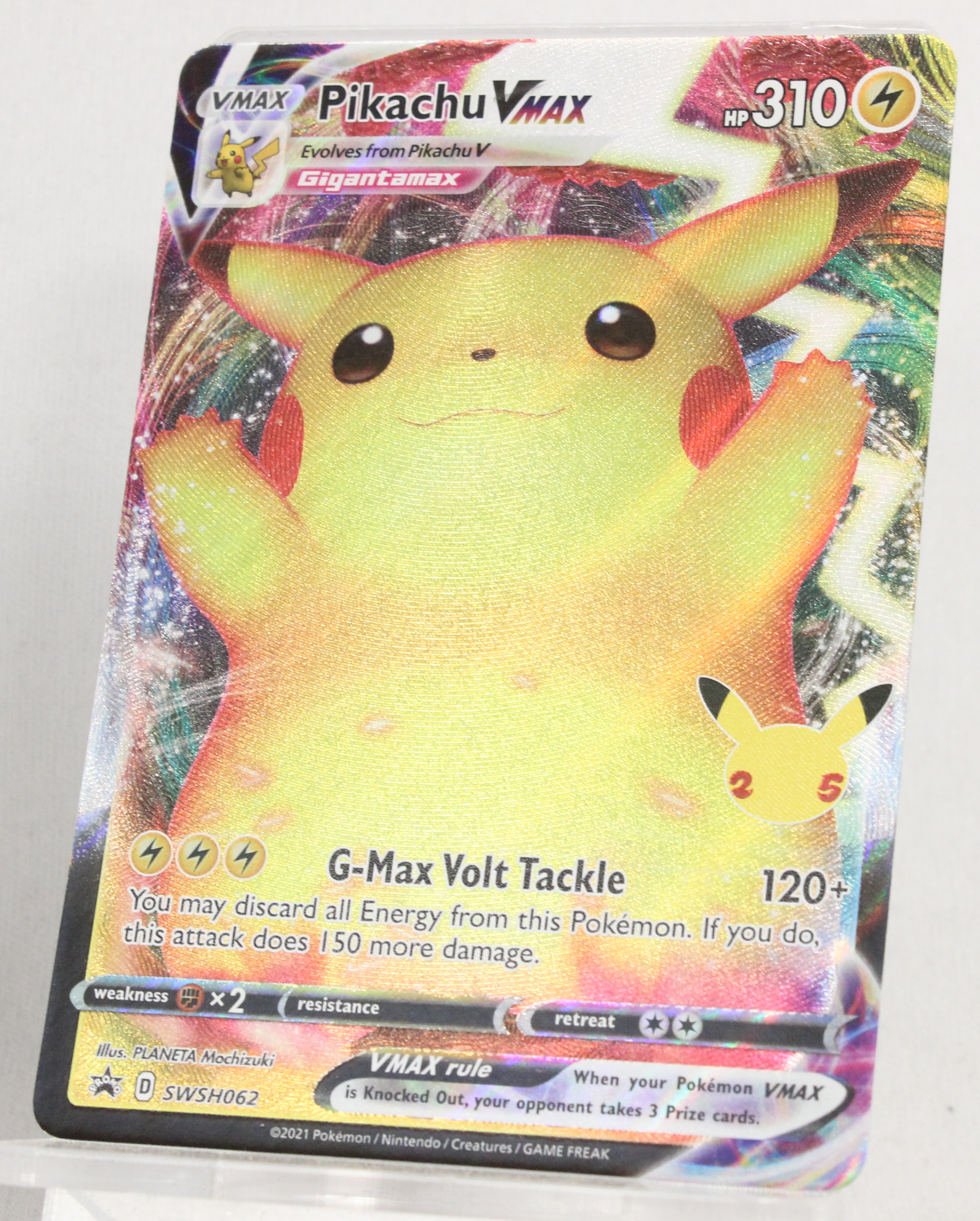 Pre-owned Pikachu VMAX SWSH062 Celebrations Black Star Promo Full Art Holo  Illustration Pokemon TCG Card (U) - Own4Less