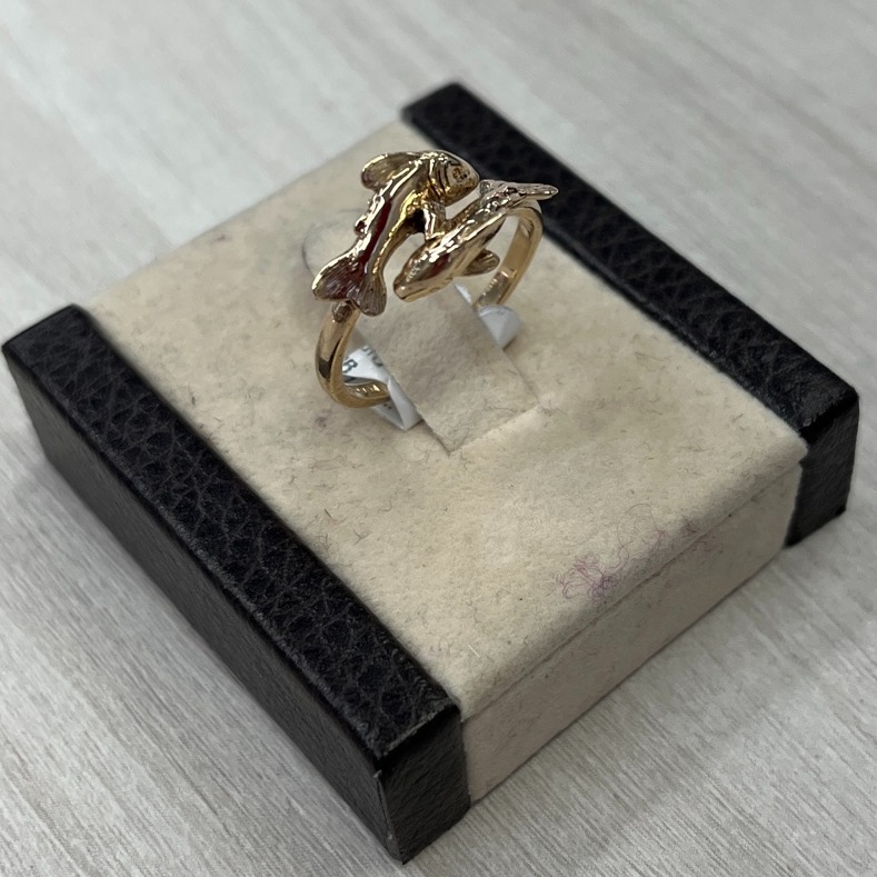 Product photo for MJ 9ct Gold Fish Ring