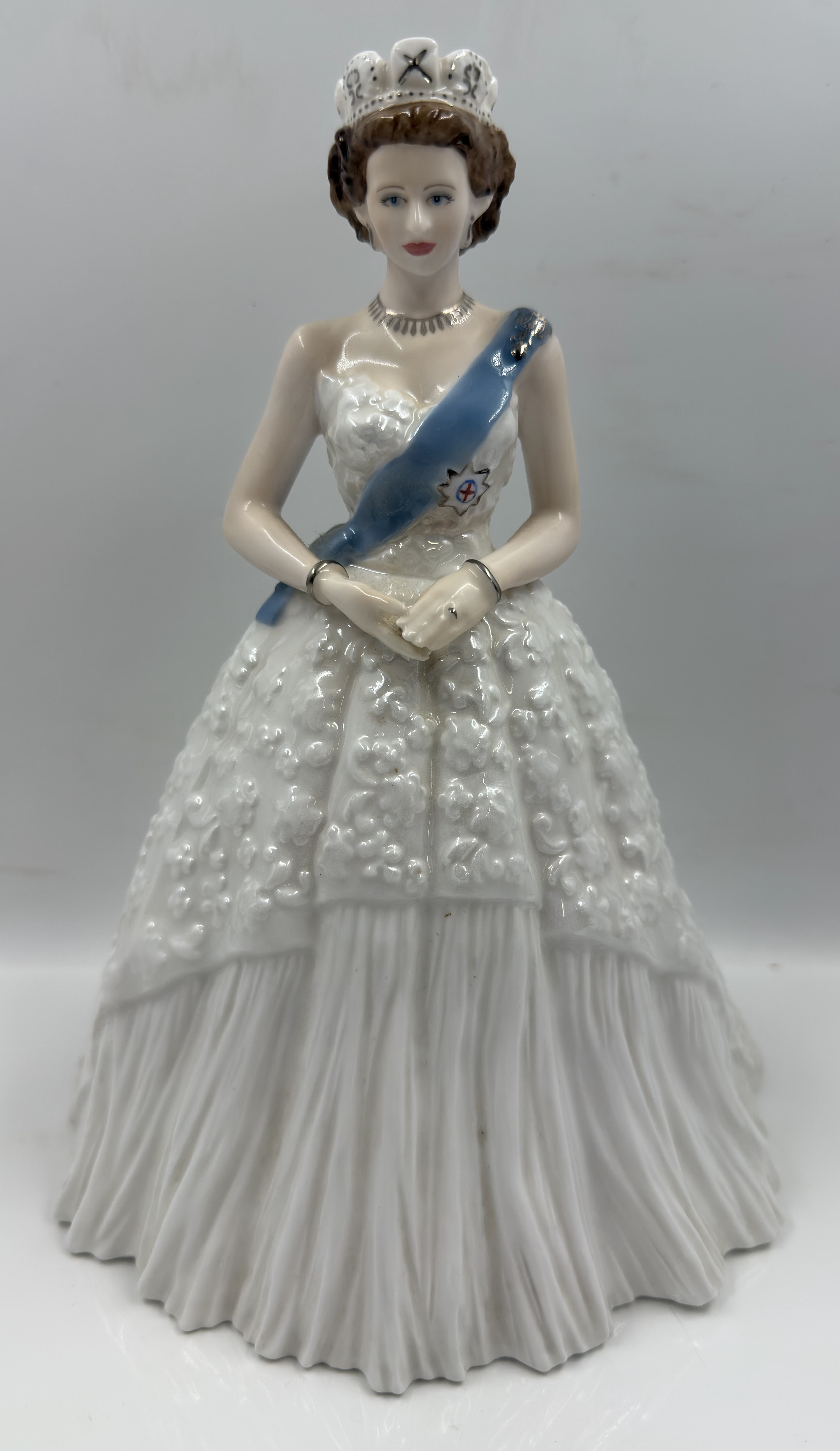 Product photo for ROYAL WORCESTER HER REGAL MAJESTY FINE BONE CHINA FIGURINE