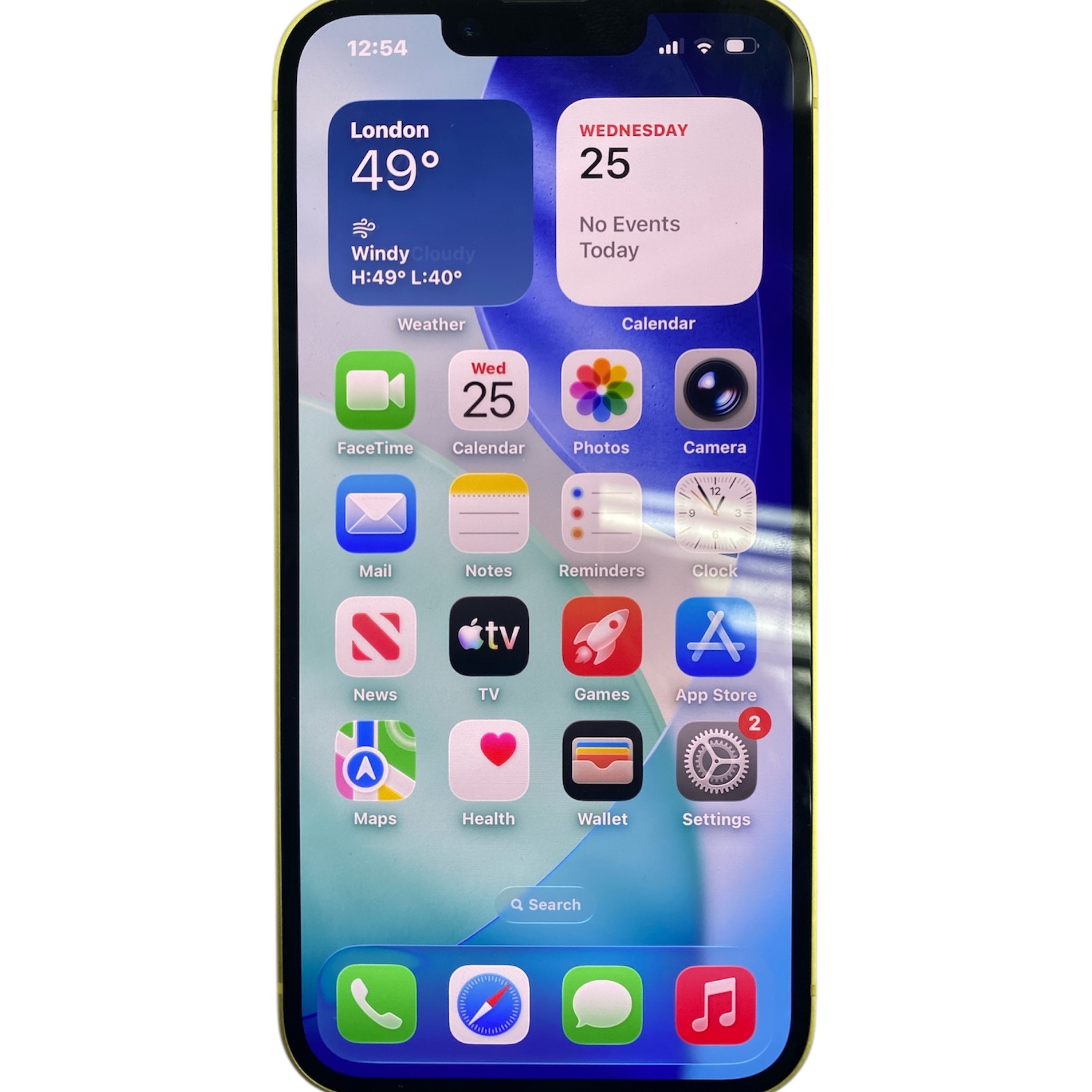 Product photo for Apple iPhone 14 128GB Yellow, Unlocked A