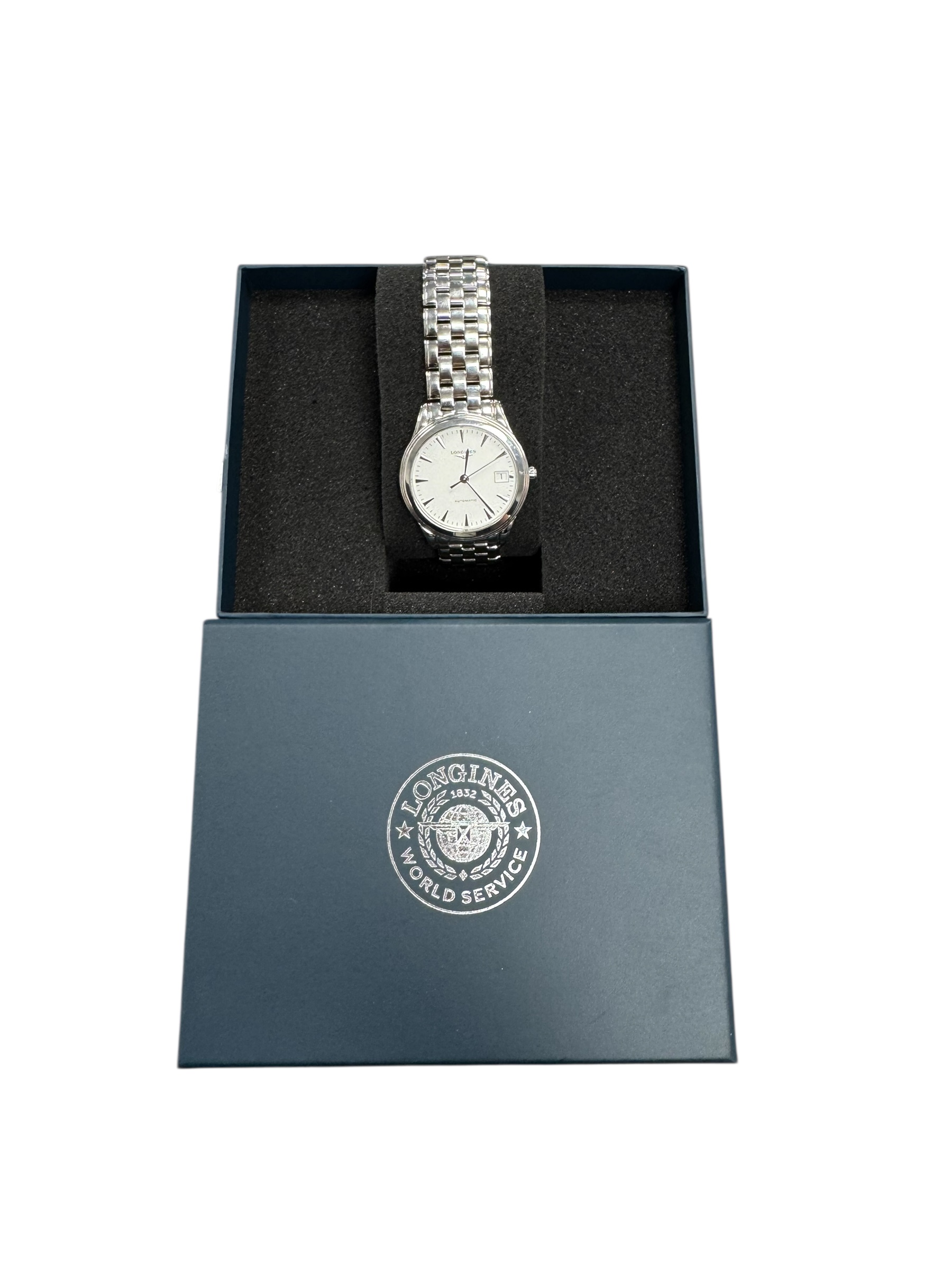Product photo for Longines Flagship Automatic 38mm White Dial SS Men's Watch