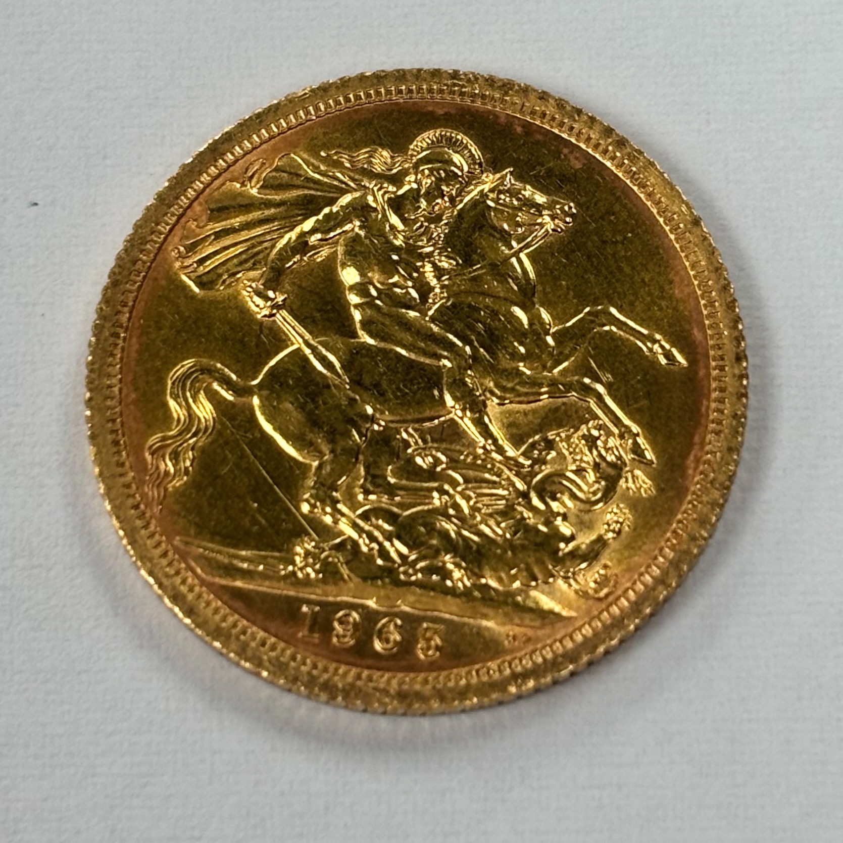 Product photo for 1965 Full Sovereign 22ct Gold Coin – 7.98g