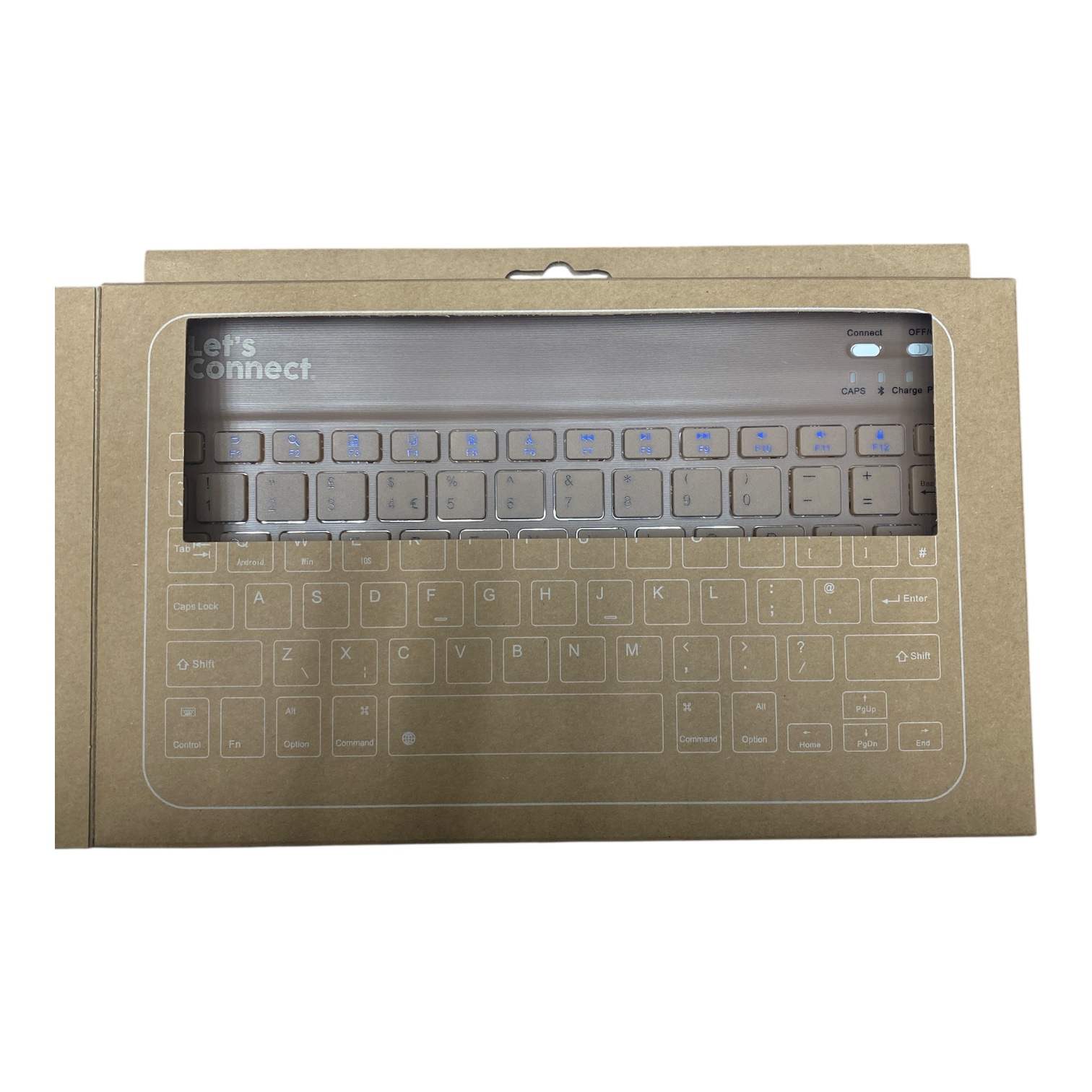 Product photo for Lets Connect Wireless Keyboard - Brown