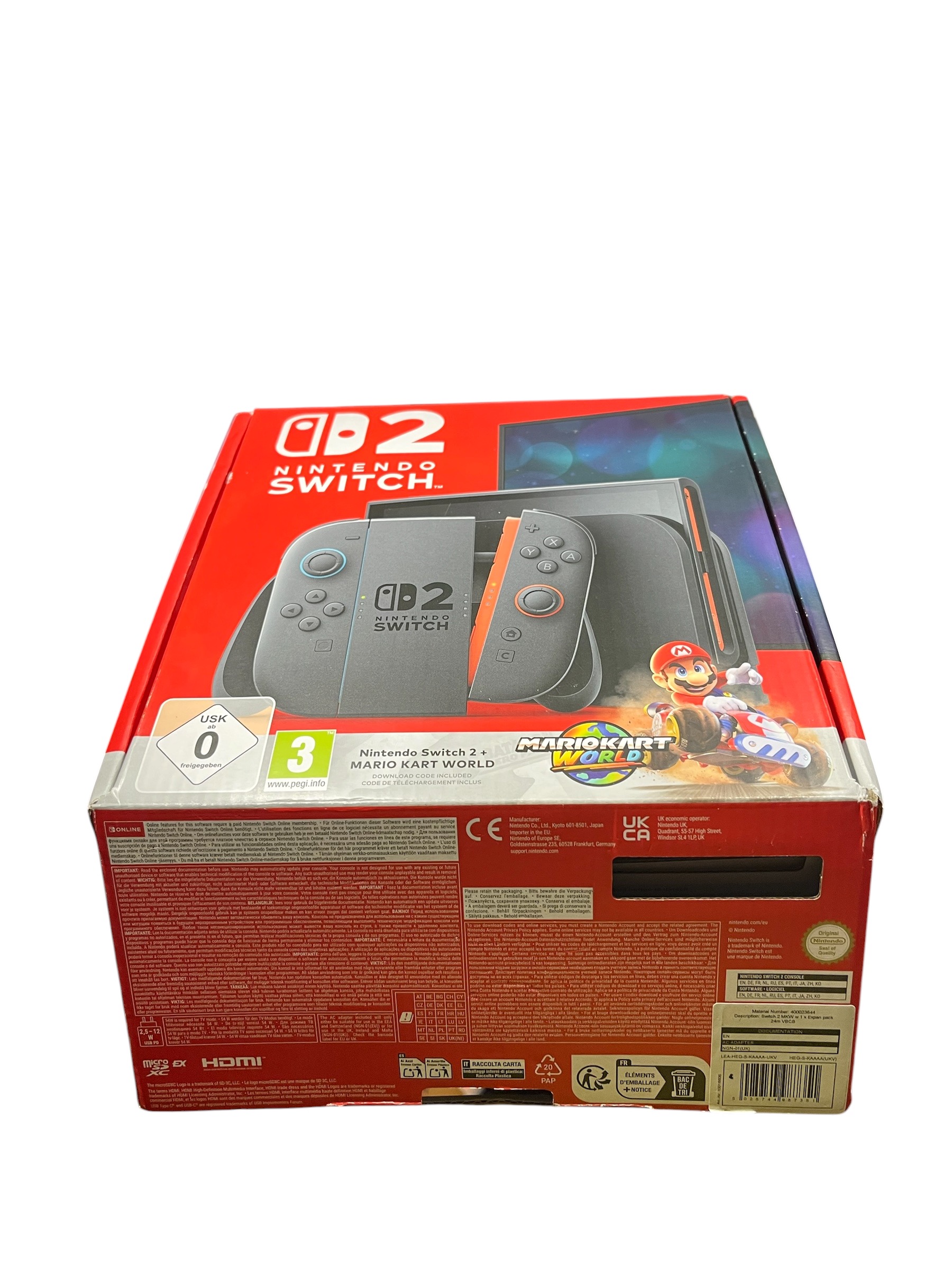 Product photo for Nintendo Switch 2 256GB Black Console Mario Kart World Bundle Boxed