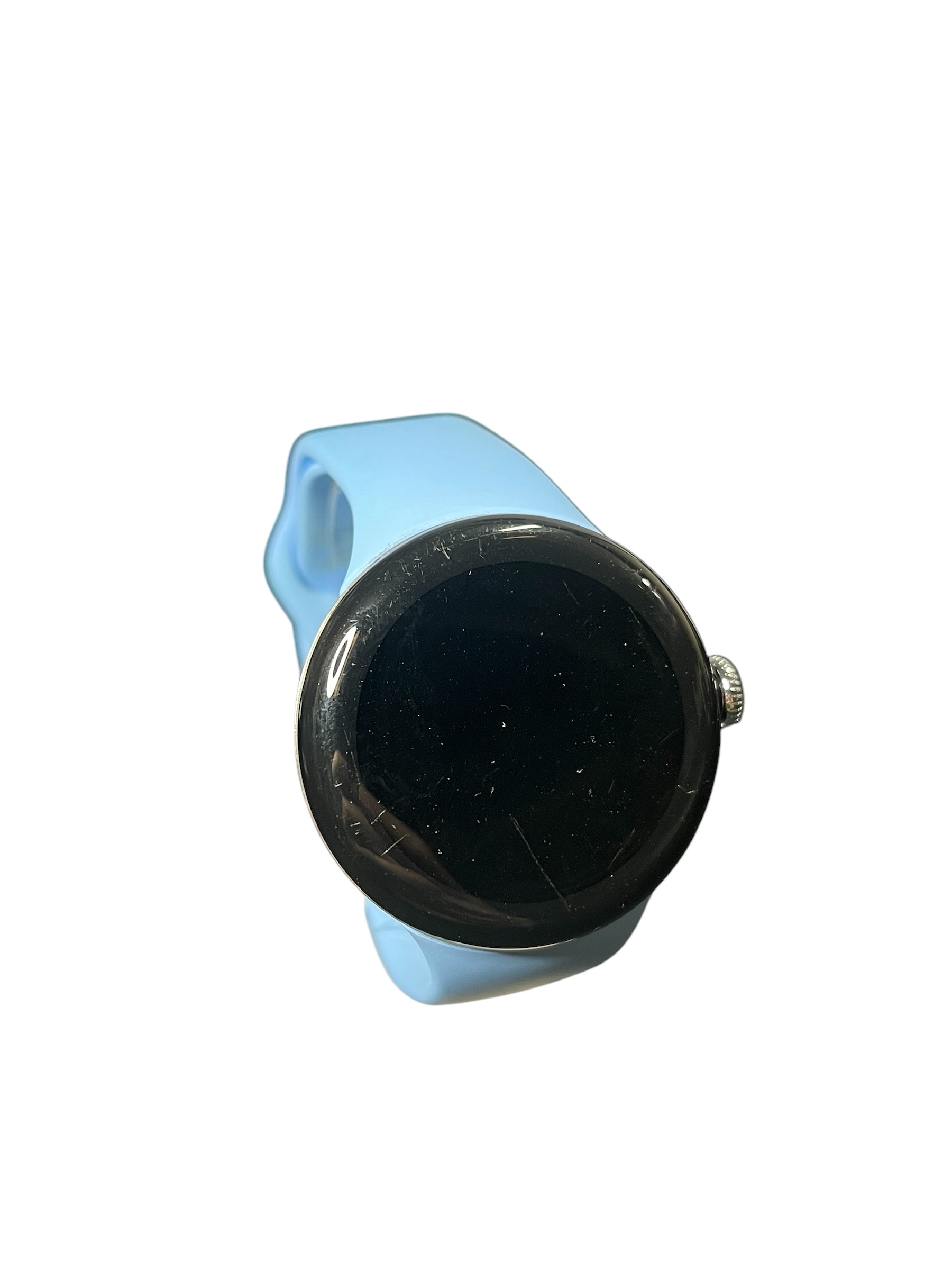 Product photo for Official Google Pixel Watch 2 41mm Wi-Fi Polished Silver Bay Active Band