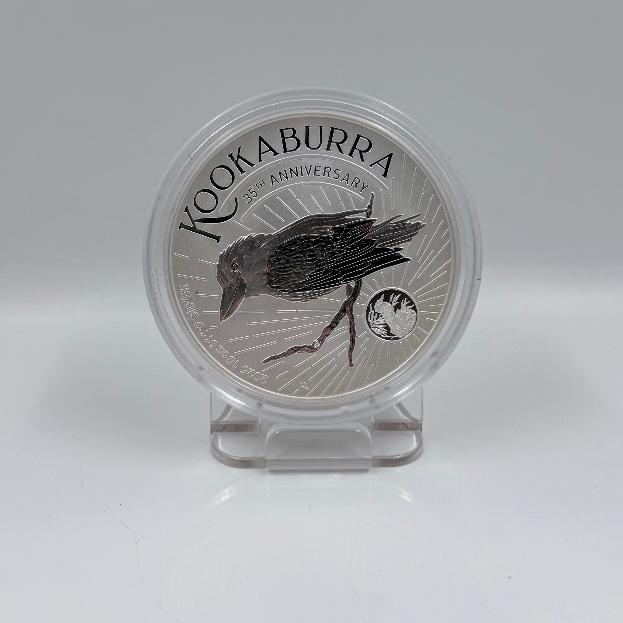 Product photo for KOOKABURRA 35TH ANNIVERSARY 2025 10OZ SILVER COIN