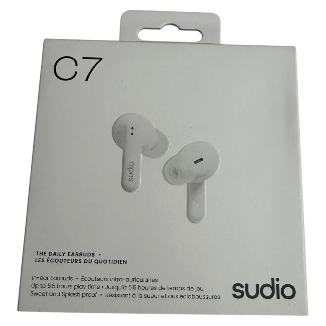 Product photo for Sudio C7 White True Wireless Bluetooth Earphones