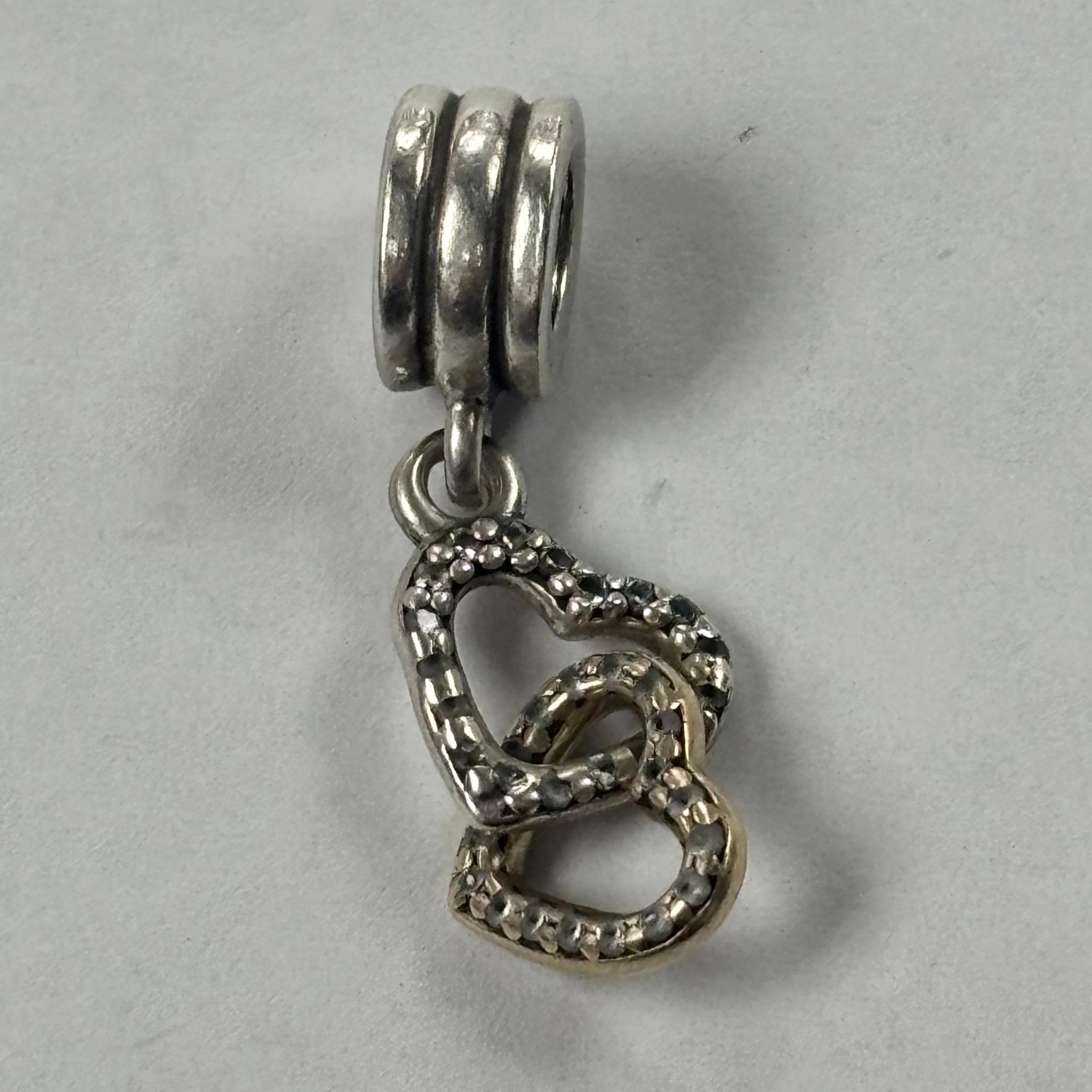 Product photo for Pandora Double Heart Dangle Charms