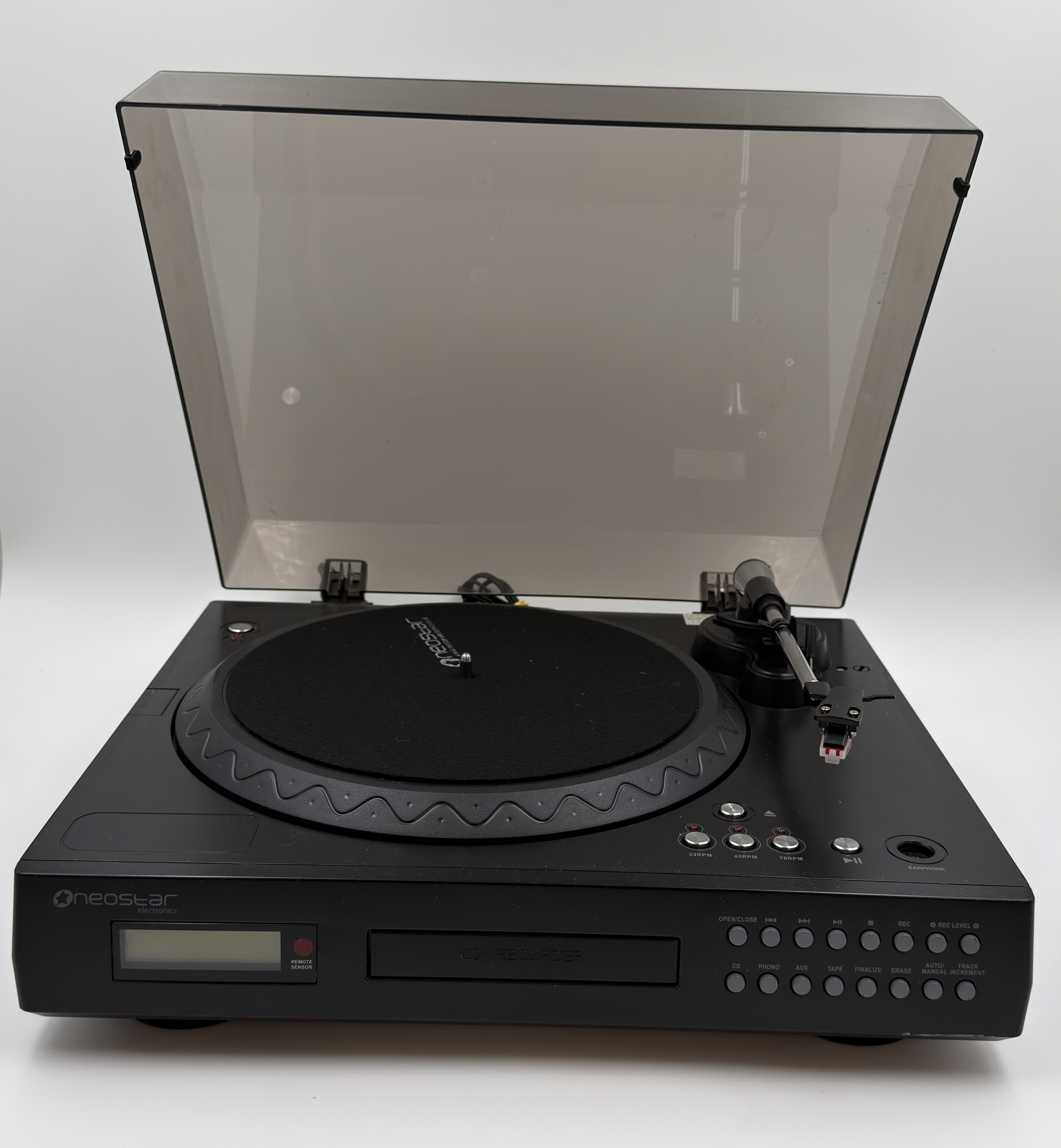 Product photo for NEOSTAR ELECTRONICS NTCD1B RECORD PLAYER TURNTABLE CD RECORDER SYSTEM