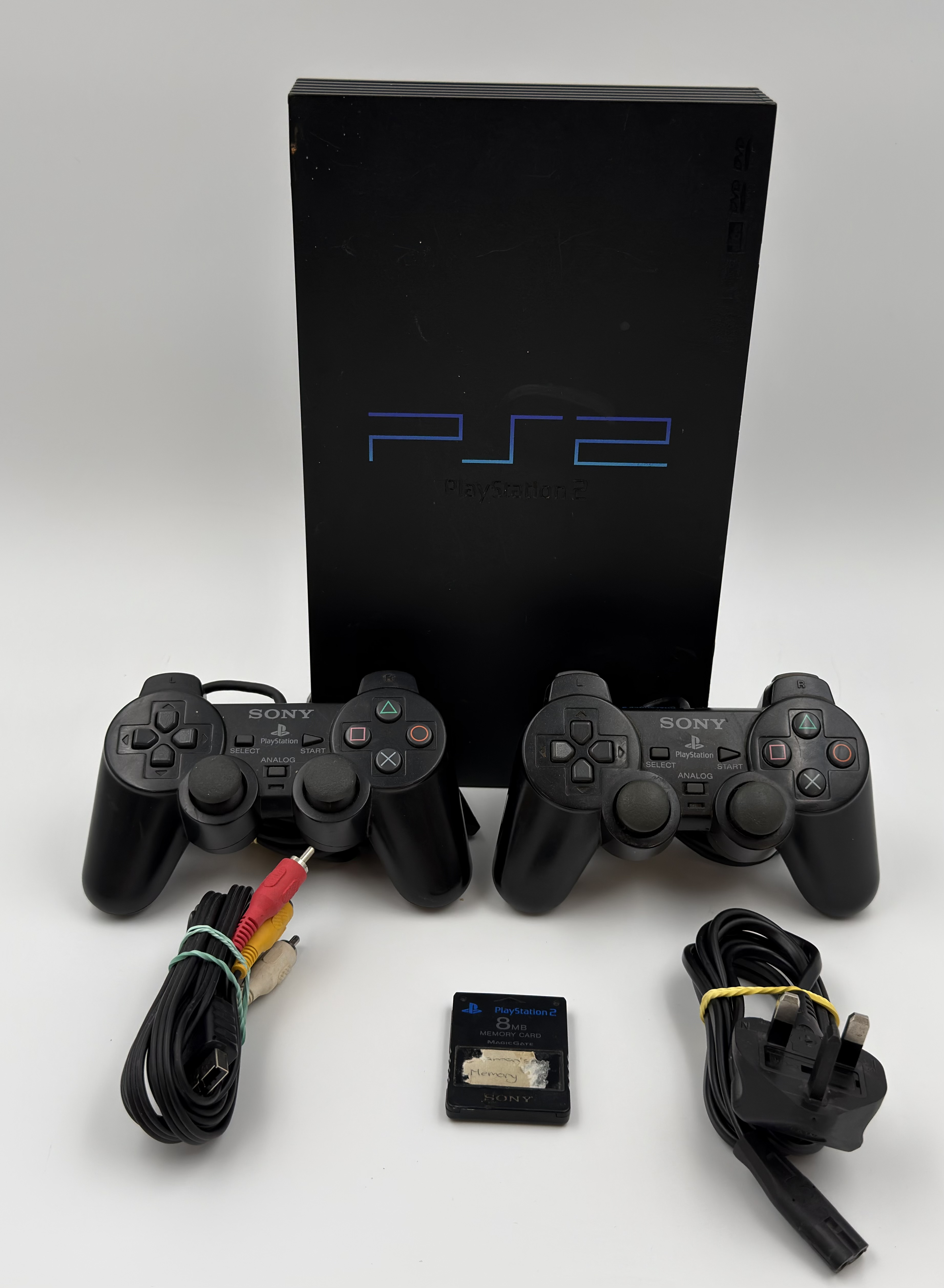 Product photo for SONY PLAYSTATION 2 / PS2 CONSOLE SCPH-39003 WITH CONTROLLERS AND LEADS