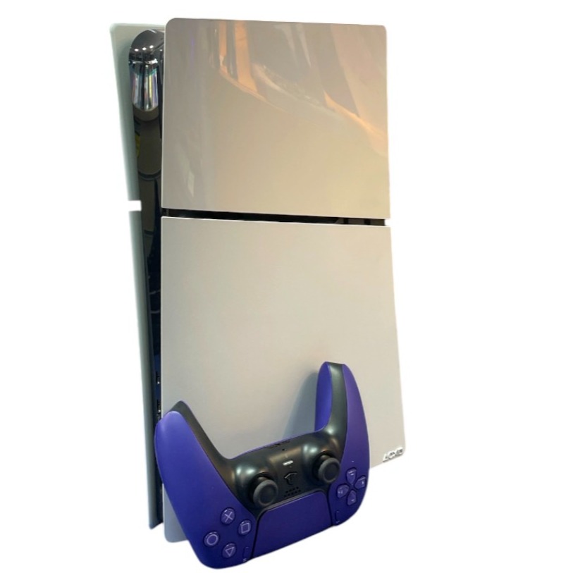 Product photo for Sony Playstation 5 Slim Digital Edition Console, 1TB, White, with Purple Controller
