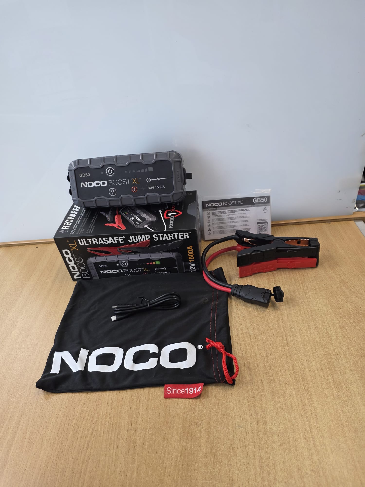 Product photo for NOCO Boost XL BG50 USB Jump Starter Boxed Complete