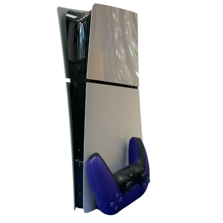 Product photo for Sony Playstation 5 Slim Digital Edition Console, 1TB, White with Purple Controller
